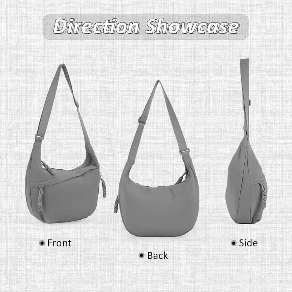 Crossbody Bag Nylon Multi-Pocket Large for Travel Work & Daily Use